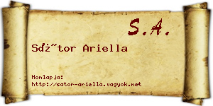 Sátor Ariella névjegykártya